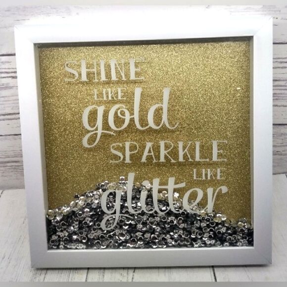 Art Frame Shine Like Gold Sparkle Like Glitter Silver Sequins - Picture 1 of 7